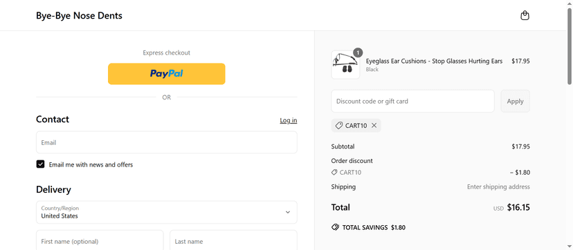 Bye Bye Nose Dents Coupon Code - Enjoy 10% Off at Checkout